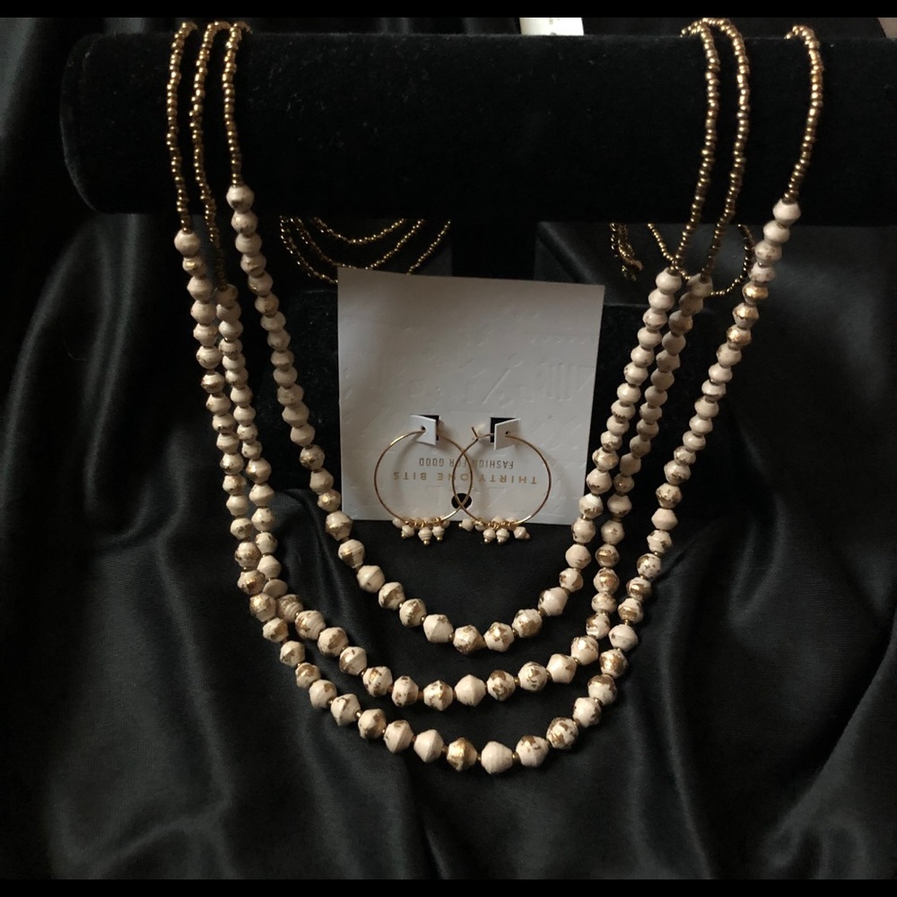 Multi Strand Necklace & Earring Set